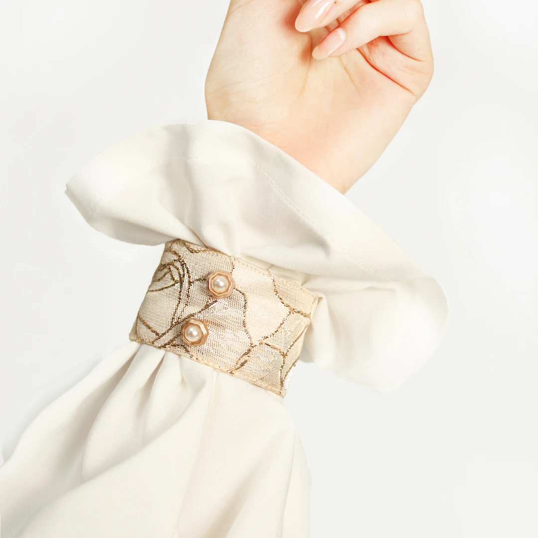 晓鹿水松紧袖套袖箍汉服束袖配件织金仿妆花腕带古风饰品便携百搭