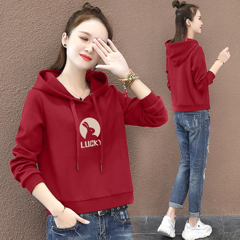 卫衣女春秋冬季2024年新款加绒中年女装妈妈休闲百搭连帽长袖上衣