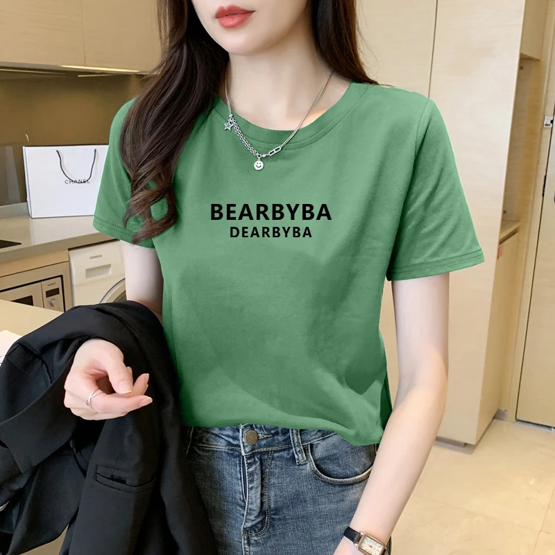冰丝短袖t恤女夏2024新款时尚大码洋气百搭薄款减龄显瘦圆领上衣