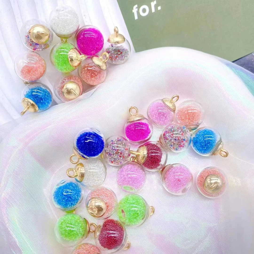 非金属玻璃吊坠 手工DIY玻璃小球球创意制作吊坠风铃车挂耳饰可爱