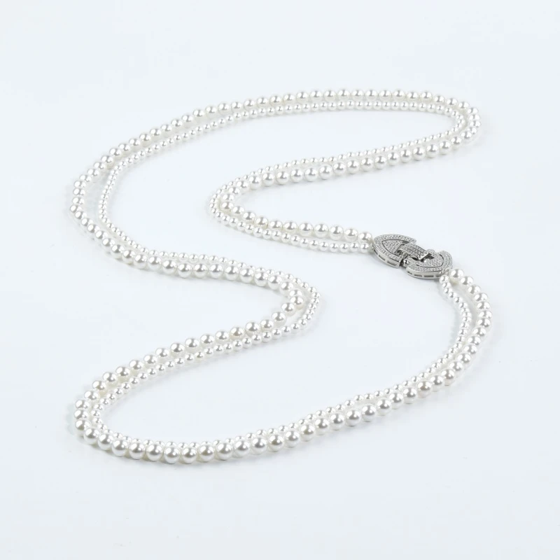 铜合金项链 【专属】双层毛衣链全珠项链气质时尚百搭简约长链叠戴