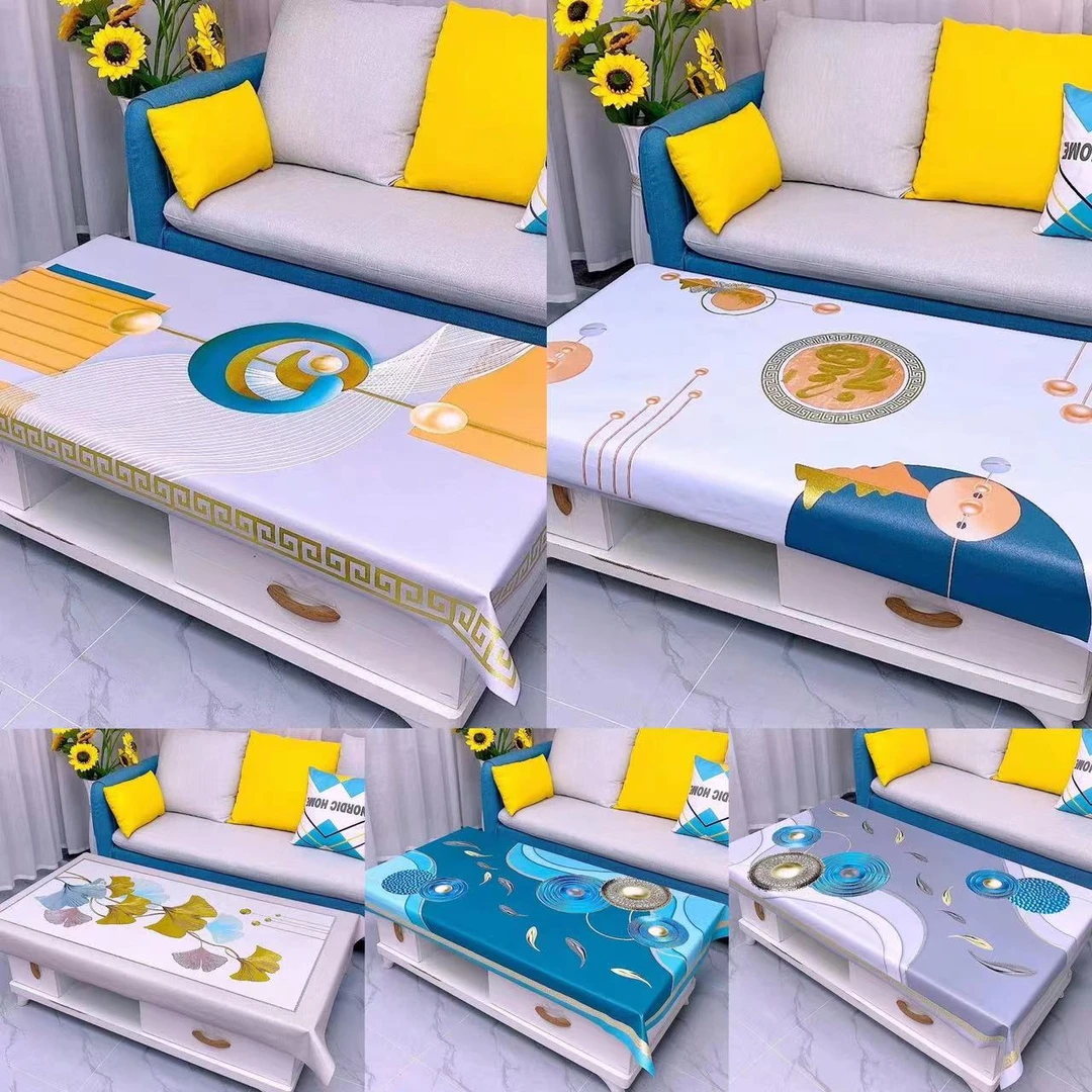 90宽150长防水防烫免洗桌布茶几布印花防油防油防尘茶几餐桌布