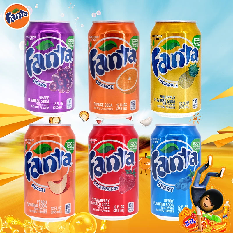 （临期）美国进口芬达Fanta橙味葡萄味多种口味汽水碳酸饮料355ml