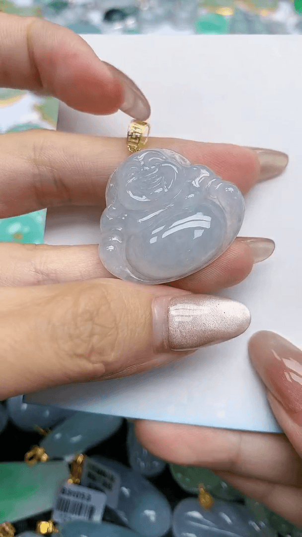 【闪购商品】翡翠颈饰18K金镶嵌天然翡翠A货，125