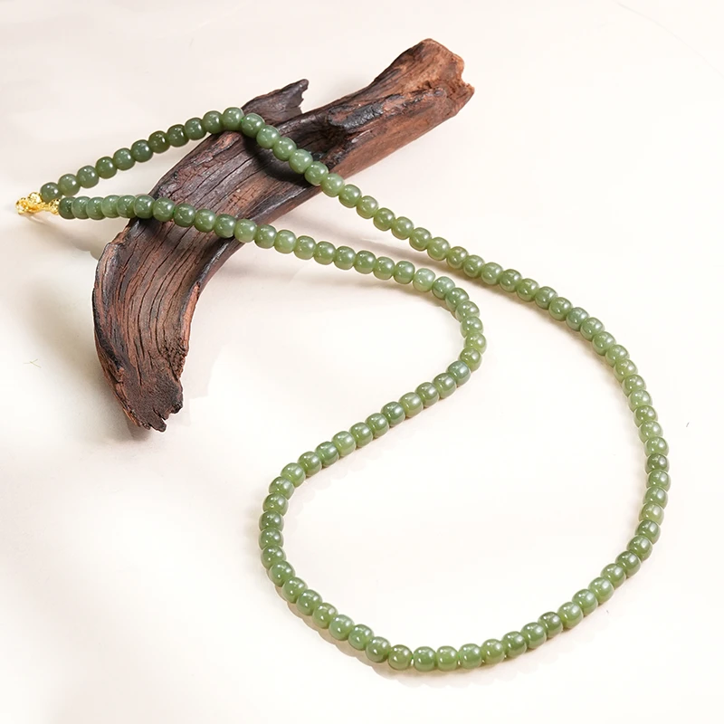 新疆和田玉沙枣青老型珠108颗卡7-6多样性发一件 鑫浩矿业