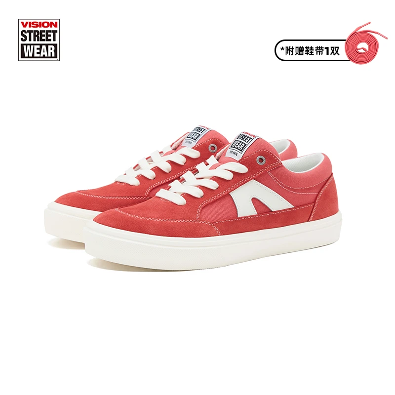 VISION STICK LIGHT珊瑚红复古低帮轻量化街头休闲运动滑板鞋春夏