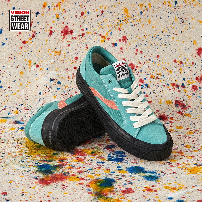 VISIONxOdd Astley Pro湖水绿撞橘低帮复古潮流滑板鞋男鞋女鞋