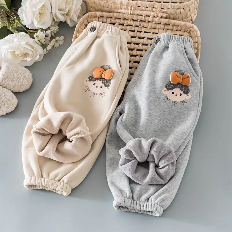 女童裤子加绒秋冬季2024新款卫裤儿童冬装保暖运动裤宝宝休闲长裤