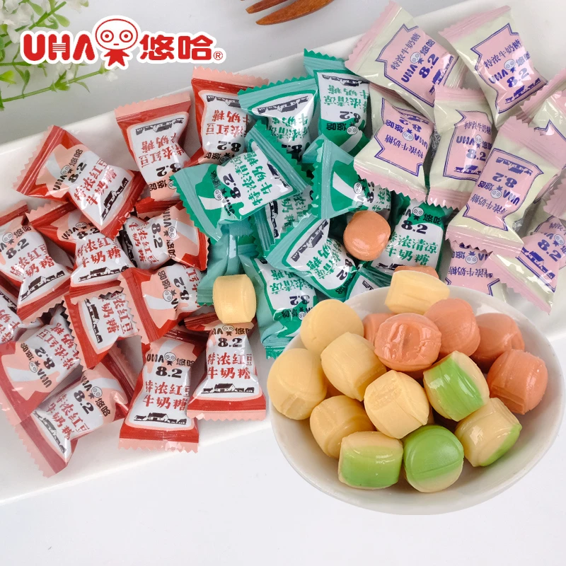 悠哈特浓牛奶糖红豆牛奶糖清凉牛奶糖果散称喜糖香浓休闲童年糖果