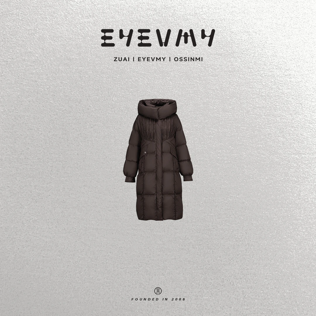 【热封胶囊鹅绒服】面包服宽松长款带帽90鹅羽绒服外套WT44OSY047