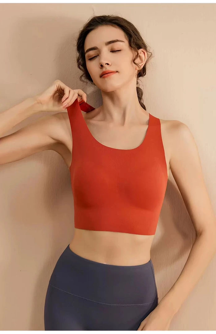 无痕运动内衣女薄款夏防震聚拢一体式健身Bra背心裸感瑜伽服单件