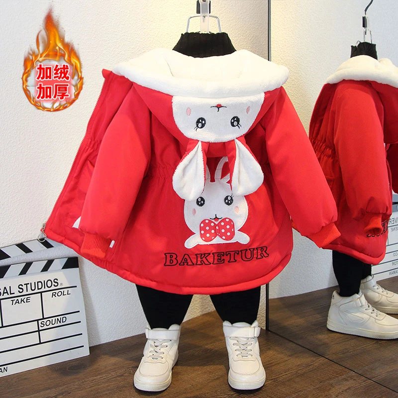 女童外套秋冬款2023新款派克服秋季洋气时髦大童加绒加厚儿童2262