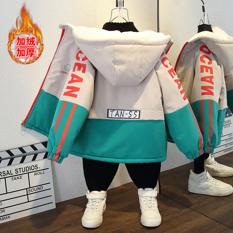 爆款棉衣派克服男小童棉服冬季女童2024新款加绒棉袄夹棉2368