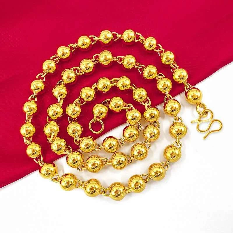 素款圆珠项链实心男士大气时尚款A