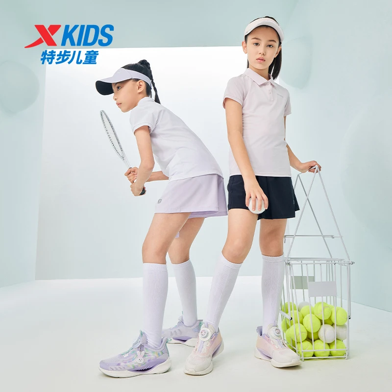 特步儿童夏季运动裤裙中大童透气户外时尚速干百褶裙676224949101