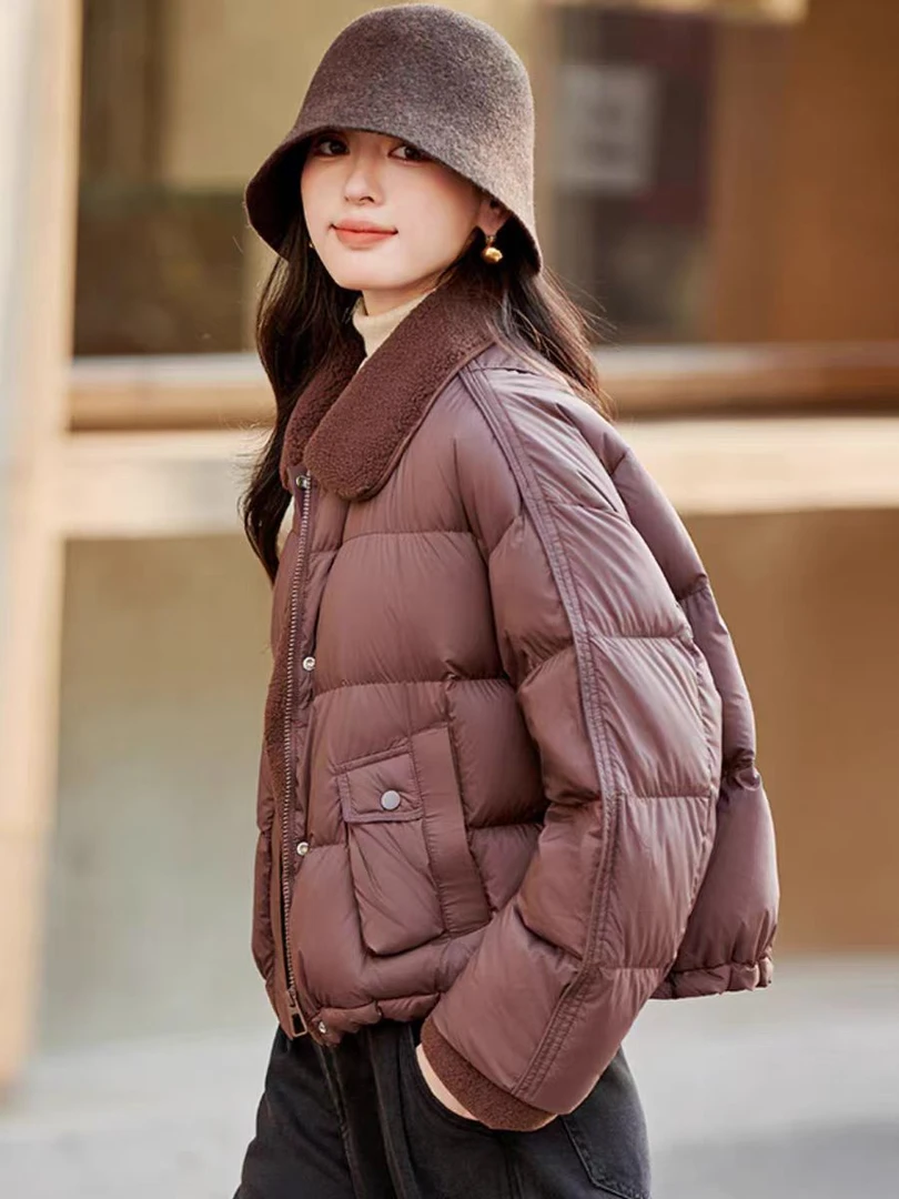 扶摇2024新款时尚气质加厚保暖90鹅绒羽绒服外套H186沐沐