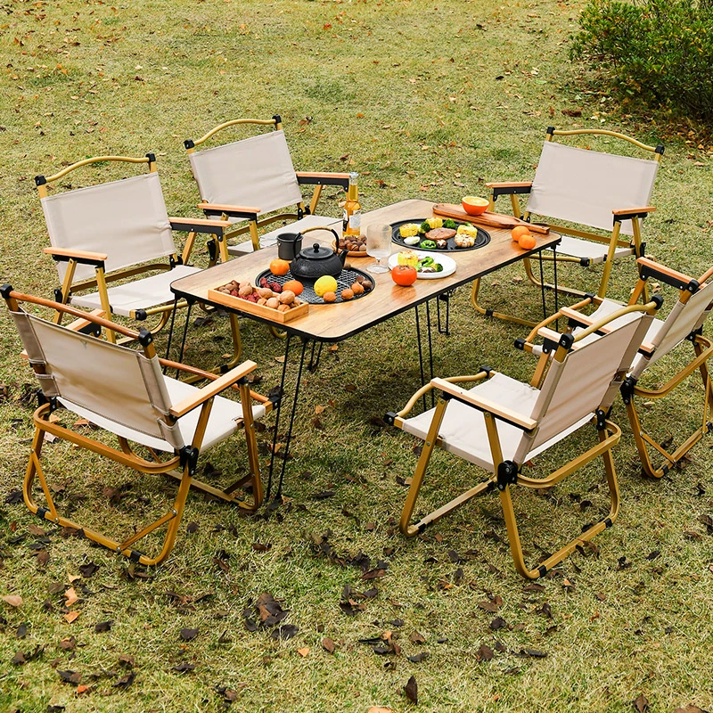 探险熊升级加长款双孔围炉煮茶户外烧烤露营木炭全套便携式折叠桌