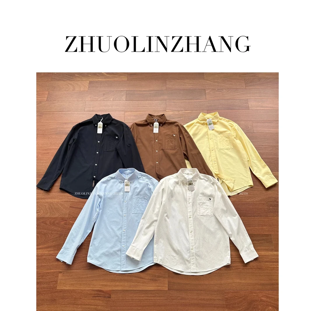 ZHUOLINZHANG  春夏日限定小众色系微宽松休闲通勤长袖衬衫情侣