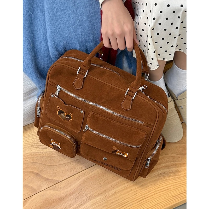 学院风大容量双肩包女2024秋冬新款单肩斜挎包多功能休闲学生背包