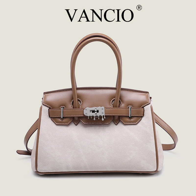 VANCIO2024夏天新款经典单肩手提凯莉包——VC020B石竹色