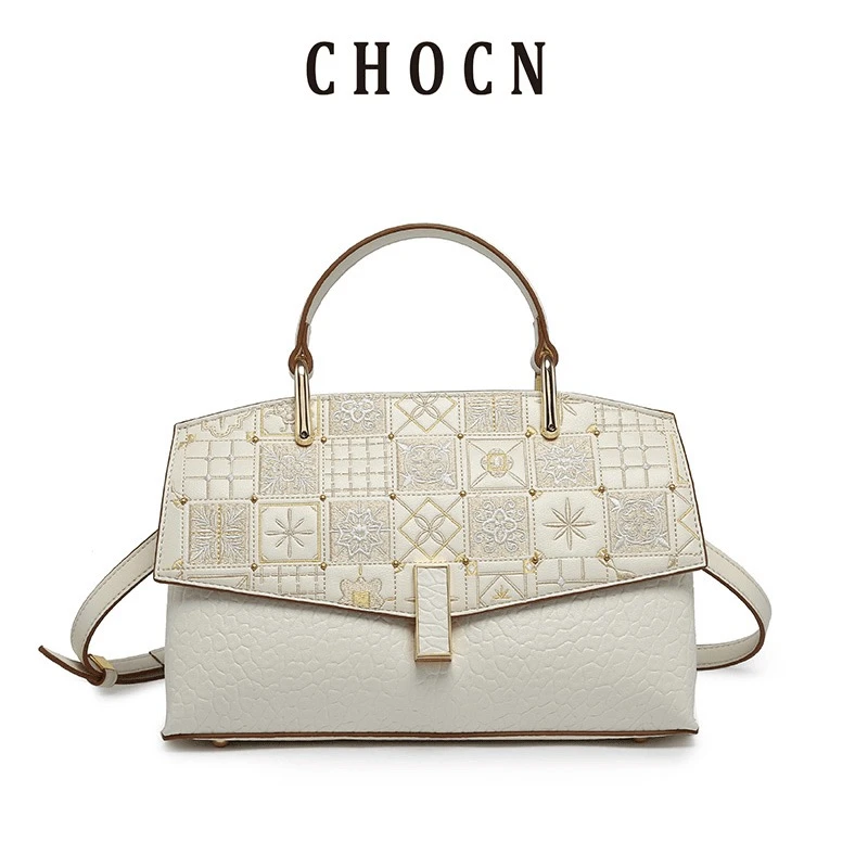 CHOCN早秋新款单肩手提斜挎包——CC2441B杏桃色