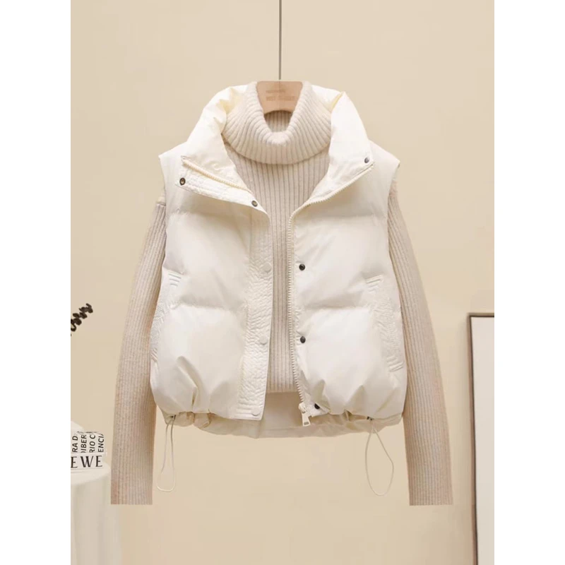 【秋冬必备】PU皮时尚免洗立领马甲女秋冬洋气百搭短款宽松坎肩外套