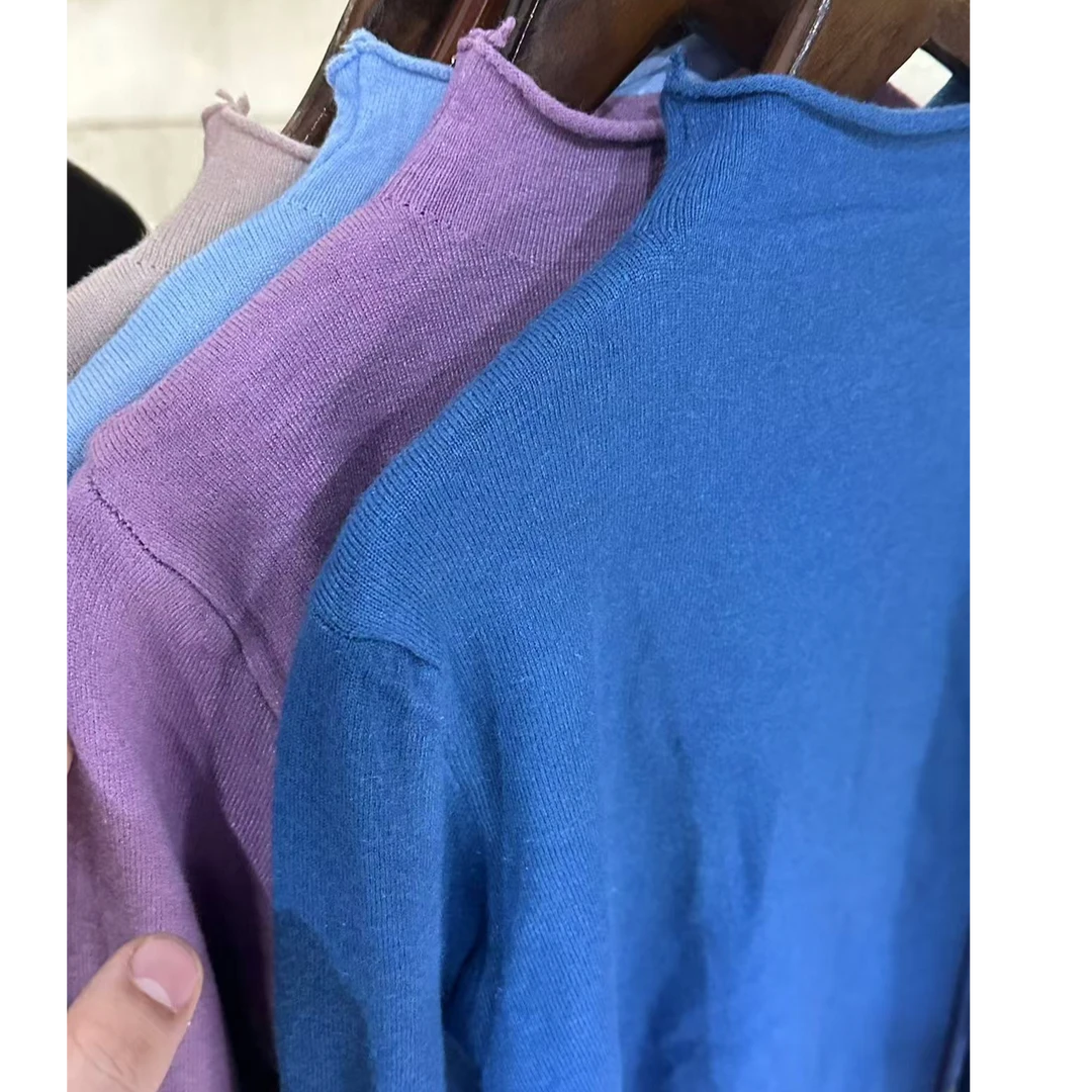 2024年新款修身纯羊毛高弹力半高领打底衫【no退还】