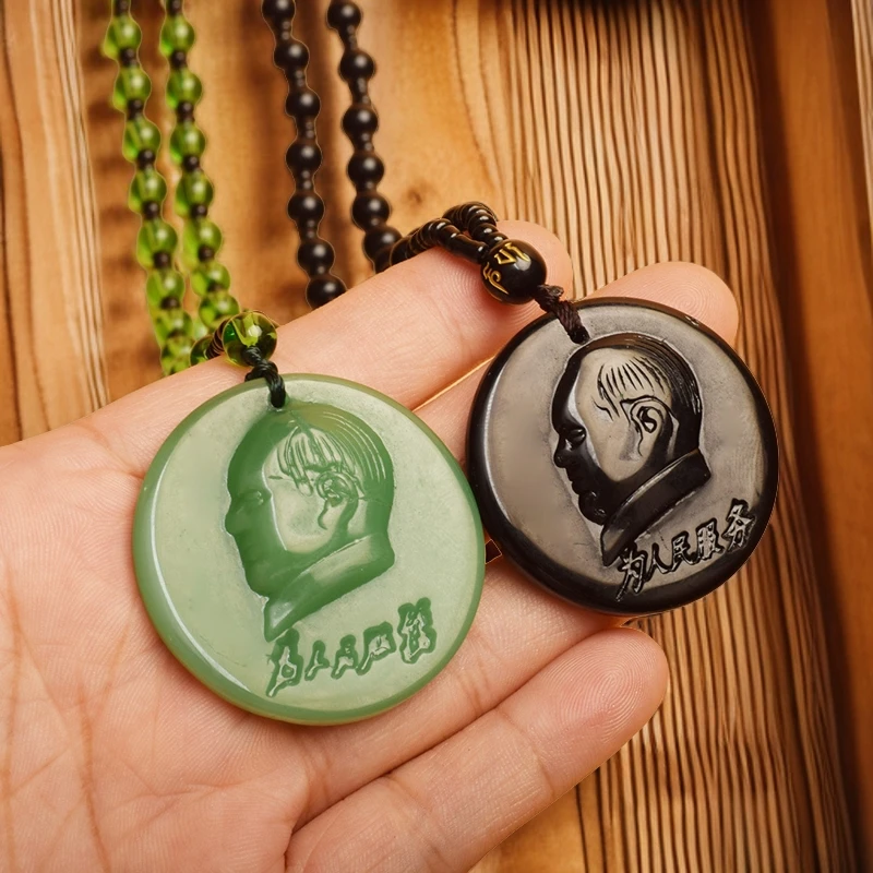 非金属玻璃吊坠 挂件毛衣链毛主席伟人项坠国庆礼品挂饰仿玉纪念