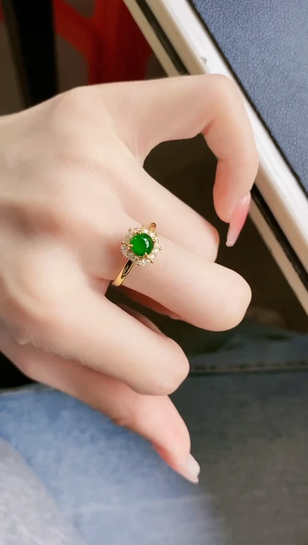 【闪购商品】翡翠戒指银S925镶嵌1