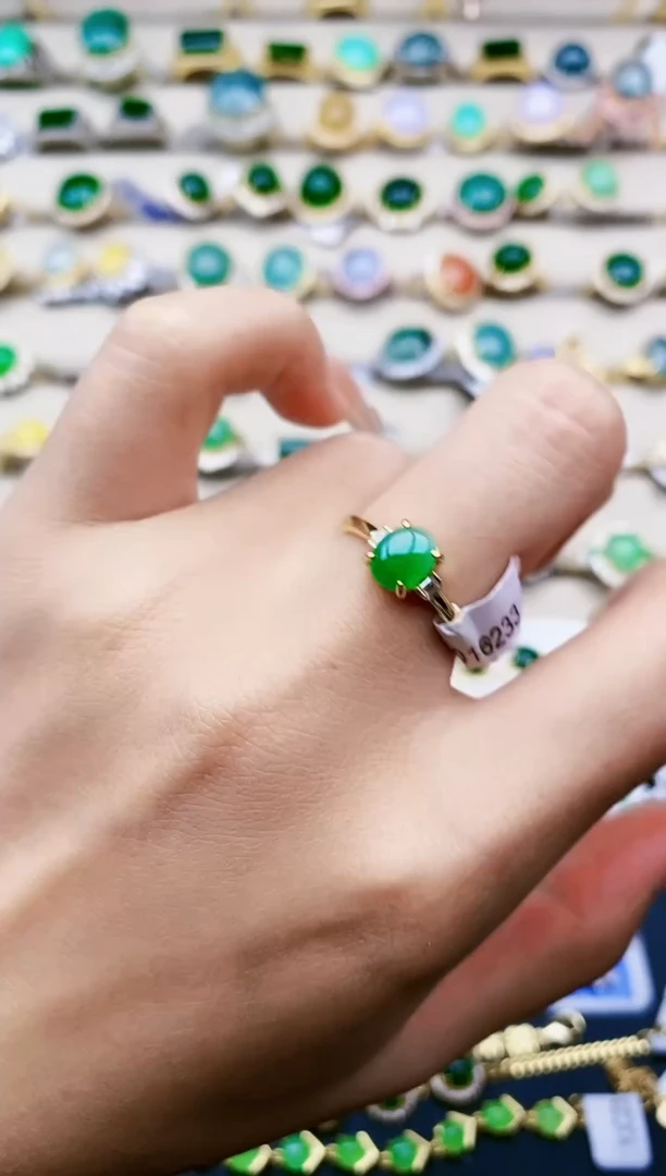 【闪购商品】翡翠戒指银S925镶嵌1