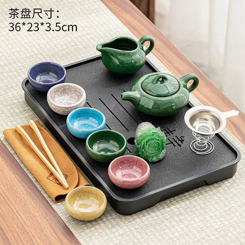 仿乌金石茶盘2023新款家用沥水干泡盘茶具小型功夫茶海茶托盘茶台