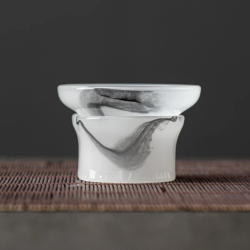 琉璃水墨茶过滤家用办公室茶漏隔茶器简约创意功夫茶道配件滤茶器