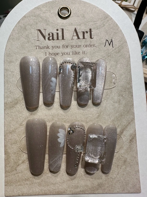 金沙灰纯手工穿戴甲