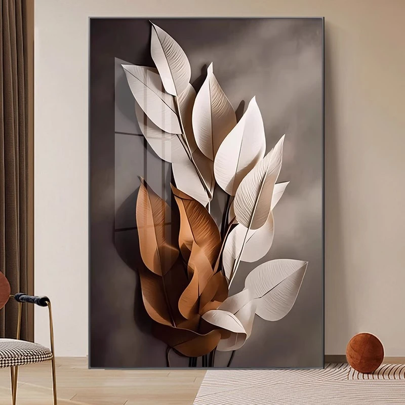 现代简约客厅玄关装饰画落地画金枝玉叶沙发背景墙挂画