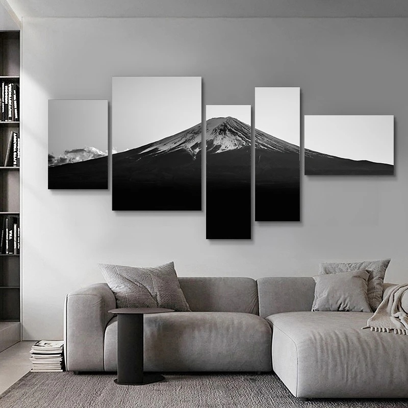 客厅富士山挂画工业风简约沙发背景墙装饰画办公室卧室床头壁画