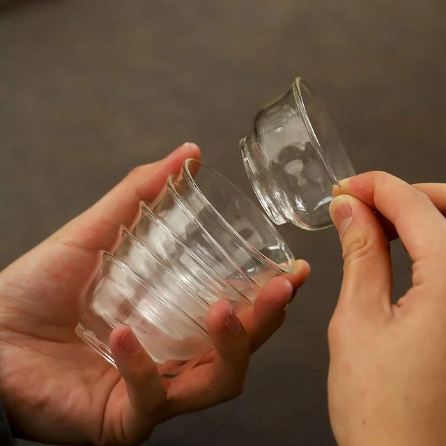 耐热功夫玻璃小茶杯防烫加厚玉兰杯主人杯花茶杯透明品茗小号杯子