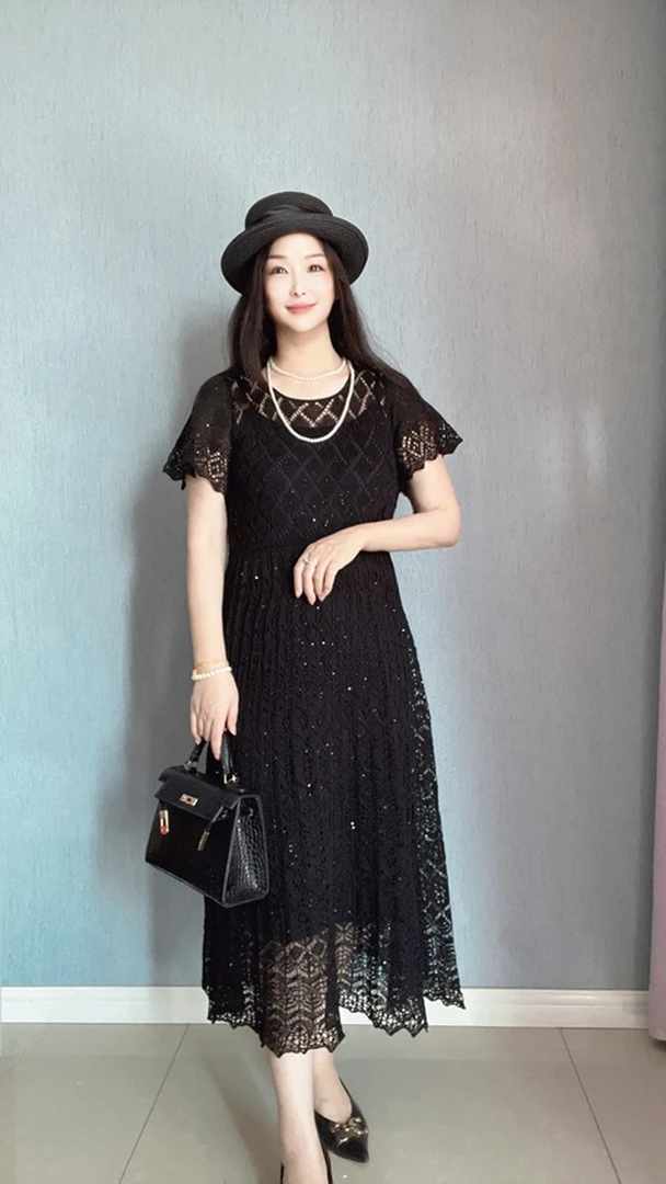 【伊人连衣裙】礼服裙天丝亚麻春夏线棒针DIY手编毛线材料包