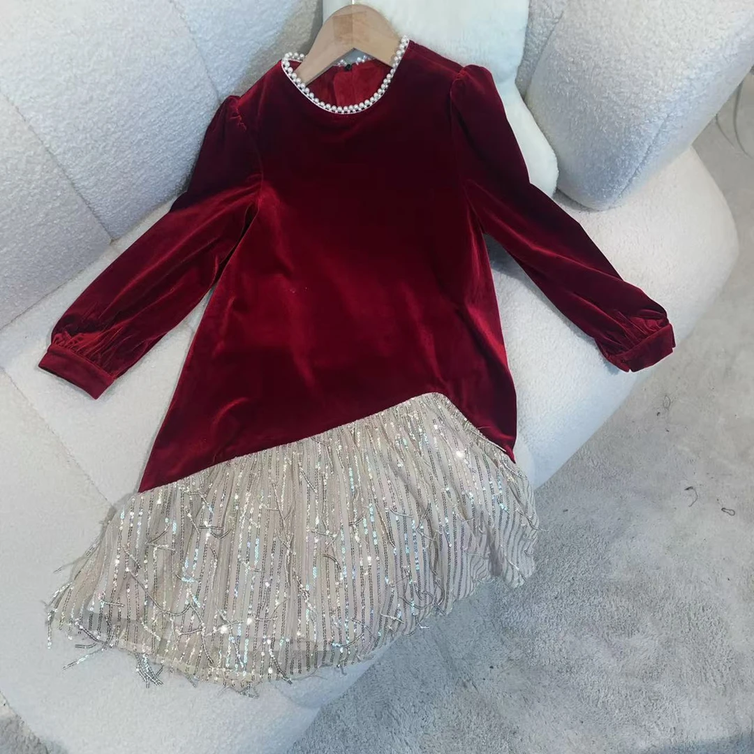 2024幂姐原创4冬季新款女童轻奢风连衣裙MJQ243292