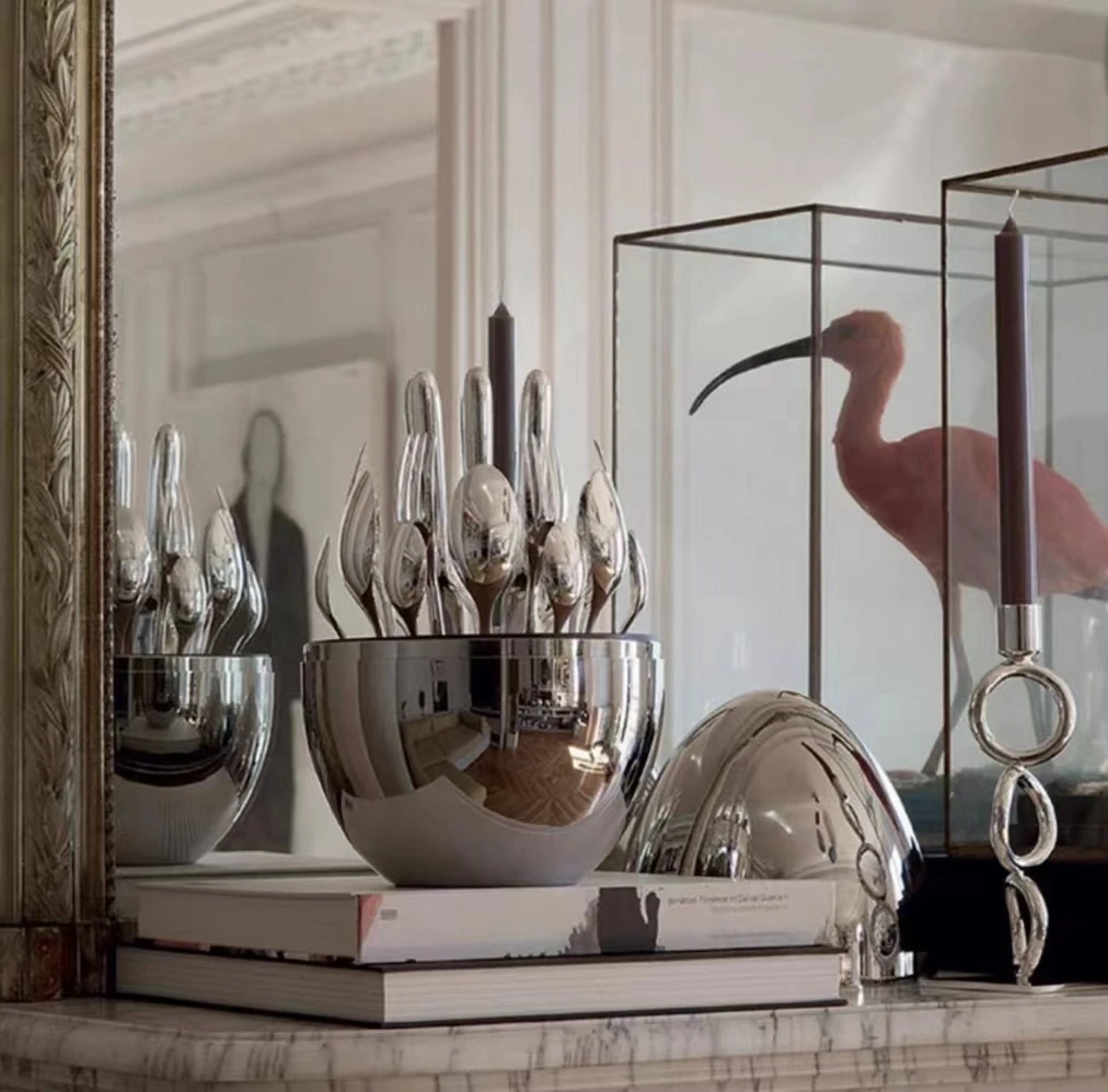 不锈钢餐具礼盒套装定制24件套刀叉勺餐具套装高档【颜色随机】