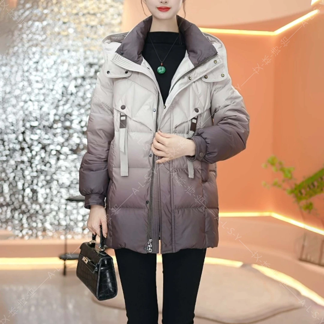 潮流时尚白鸭绒羽绒服女2024款冬装洋气保暖抗寒气质显瘦24D29