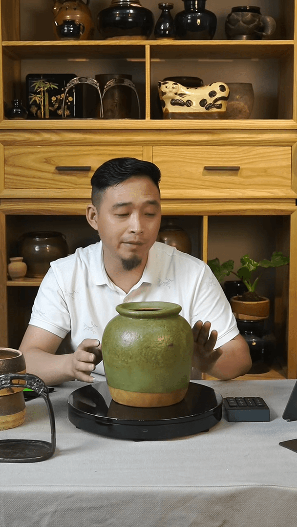 【闪购商品】罐029一物一拍 紫砂泥绿釉罐