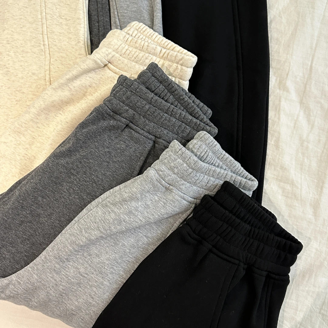 【YD】阔腿裤女秋冬季2024加绒高腰垂感直筒休闲裤Q857