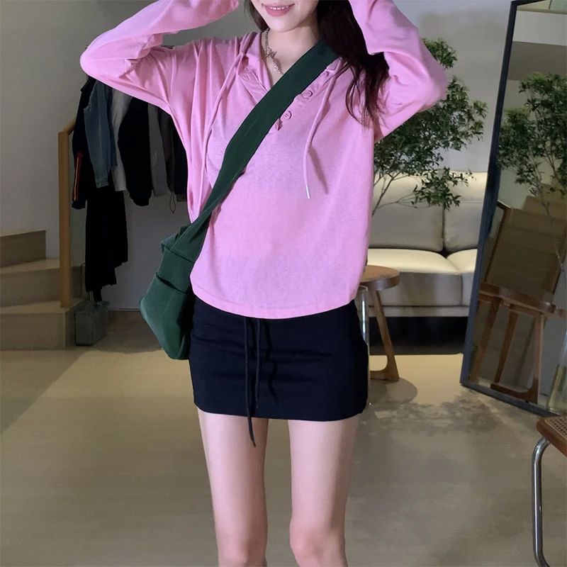 【现货48h飞】夏季新设计感小众宽松休闲连帽防晒衫薄款上衣7370
