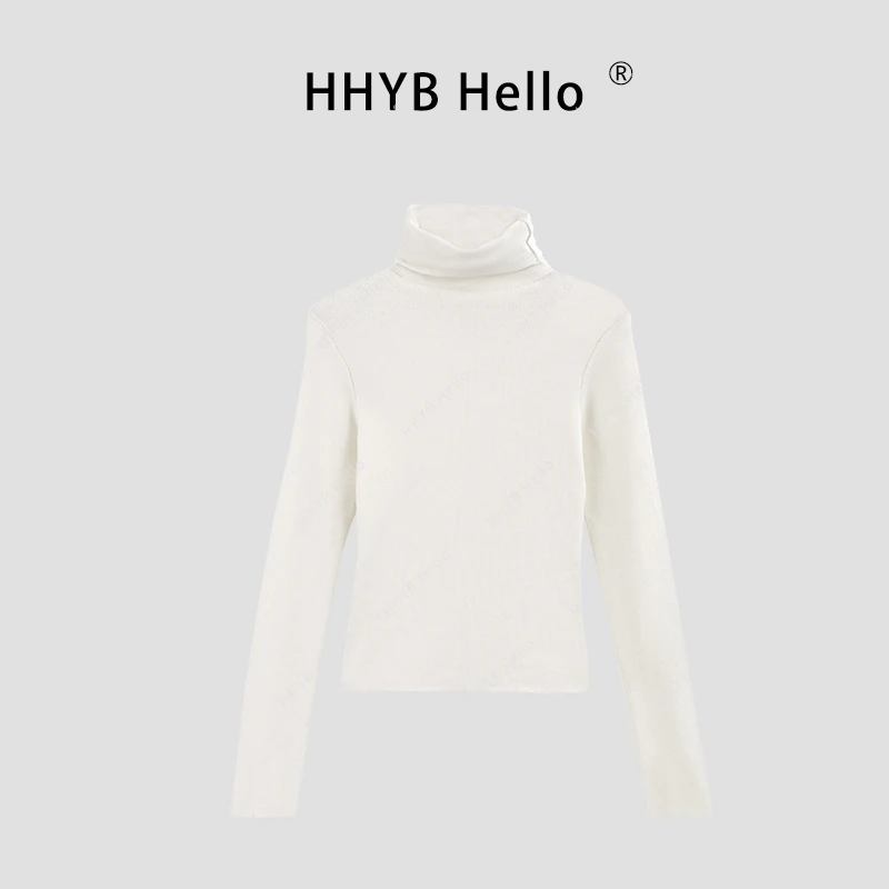 【Q】M927 修身显瘦毛衣正肩上衣秋冬纯色堆领长袖针织衫