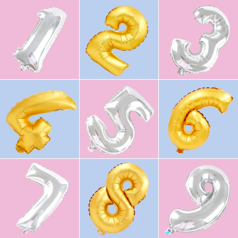 数字气球0-9铝膜气球16寸表白求婚周岁生日派对装饰场景布置道具