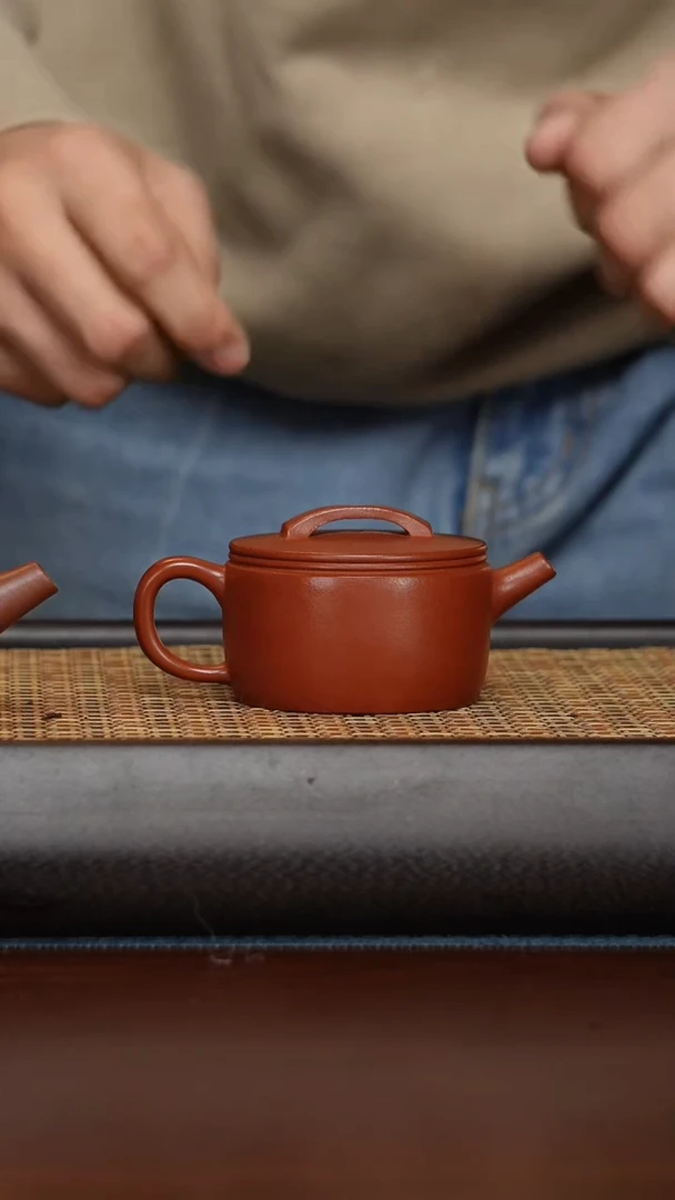 【闪购商品】紫砂茶壶朱泥光素平底汉瓦—孤品5