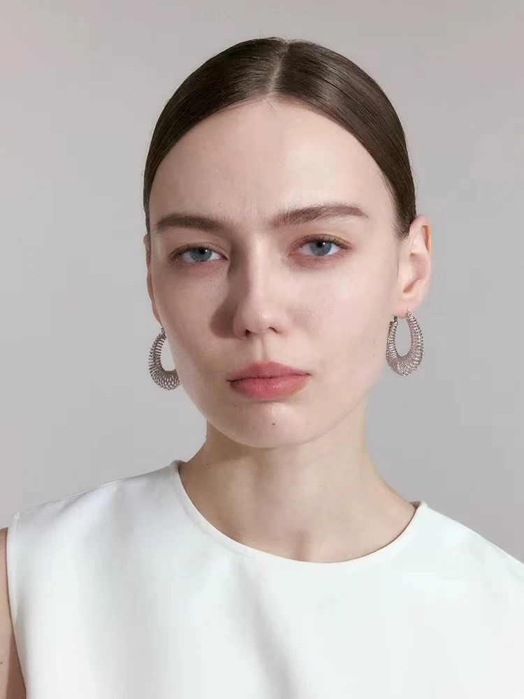 铜合金耳饰 气质时尚百搭欧美简约个性设计师圈圈C圈耳环556