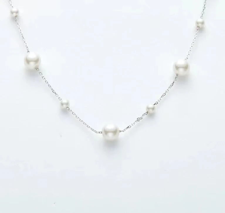 钛钢仿珍珠项链 气质白色轻奢时尚百搭简约经典坠链珠珠项链590
