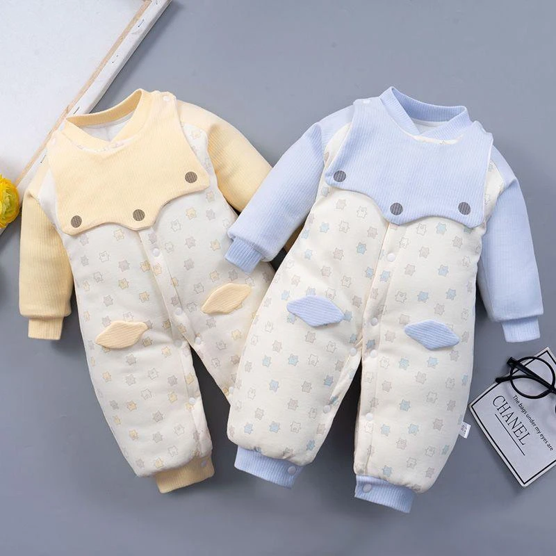 新款秋冬新生婴儿衣服秋冬季舒适加厚连体衣刚出生宝宝夹棉保暖