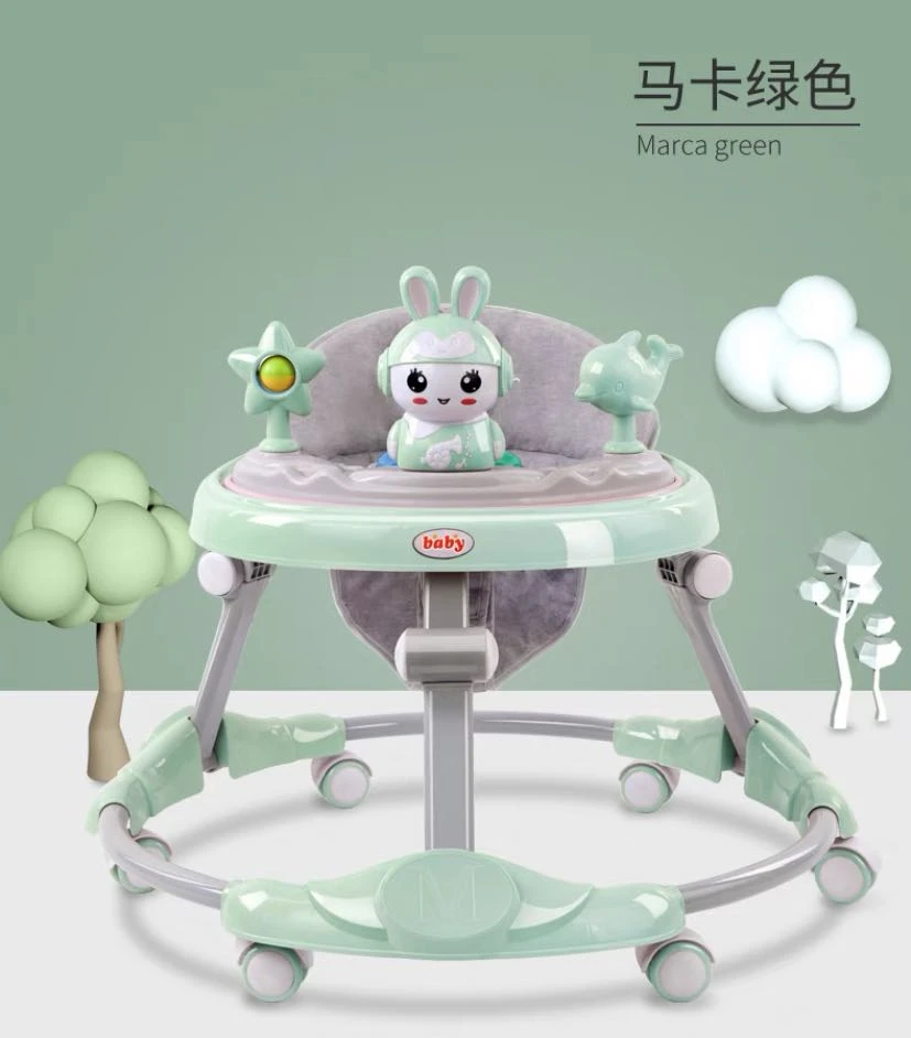 新疆包邮婴儿学步车防O型腿多功能防侧翻儿童助步静音折叠早教